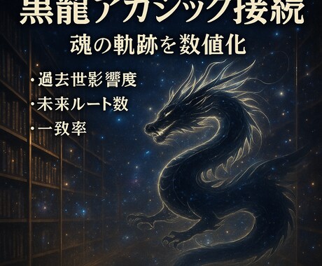 黒龍アカシックレコード接続し魂の軌跡を解析します 魂の記録層へ接続し過去現在未来の軌跡を数値化最適ルートへ導く イメージ1