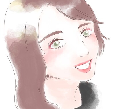 お試し価格♡SNSなどのアイコン水彩風に描きます アイコンやビジネス、プレゼントにピッタリな似顔絵を描きます！ イメージ2