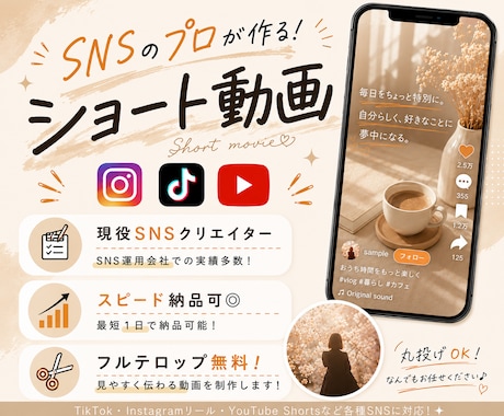 丸投げOK！各種SNSショート動画を編集します イメージ1