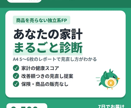 独立系FPが家計を診断しレポートにします イメージ1