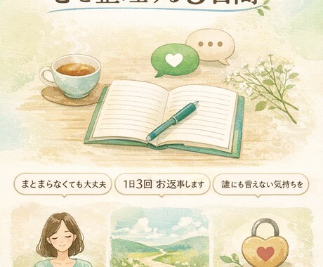 3日間じっくり｜テキストで気持ちを整理します あなたがひとりで抱えないためのテキスト相談室 イメージ1