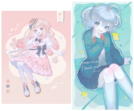 やさしい色合いのキャラ1枚絵・アイコンを描きます ご希望に沿ってイラストを制作いたします。 イメージ2