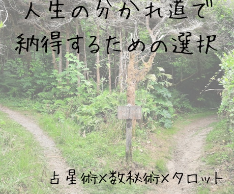 人生の分かれ道で納得して選ぶための鑑定をします 星と数字とタロットで、選択肢それぞれの意味を丁寧に読み解く イメージ1