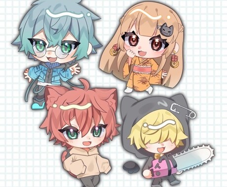 商用利用OK！可愛いミニキャライラスト作成します 商用利用OK！追加料金無し！可愛いSDイラストをお届け！ イメージ2