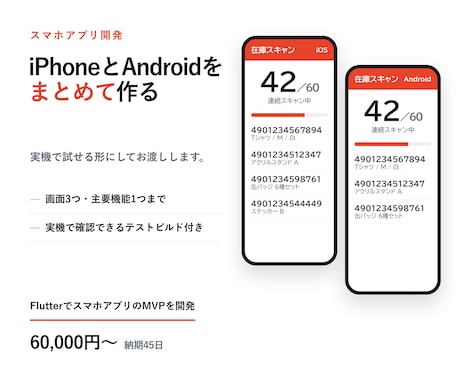 FlutterでスマホアプリのMVPを開発します 本格的に作る前に、動くアプリで反応を確かめられます イメージ1