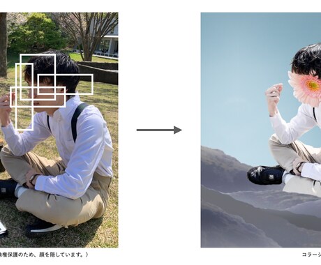 あなたの写真をコラージュにします 顔出しなし！コラージュ作品でアイコン画像をもっと魅力的に イメージ2