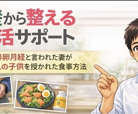 初回｜妊活中の食事と栄養改善サポートします 無排卵月経から2児出産の食事改善経験あり イメージ1