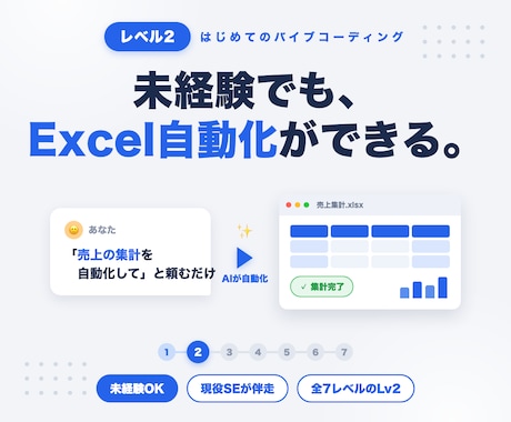 バイブコーディングでExcel自動化します ChatGPT/Claude・未経験OK・全7レベルのLv2 イメージ1