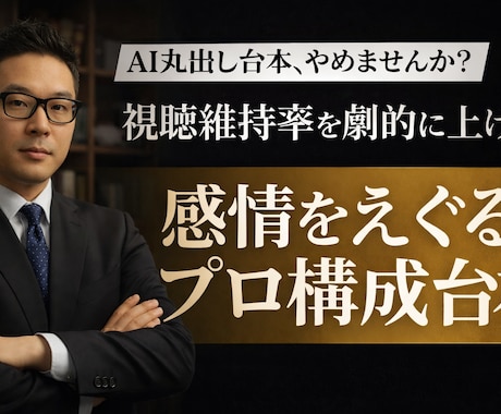 感情をえぐり離脱を防ぐ！プロの動画台本を作成します AI丸出しは禁止！視聴者の感情をえぐるプロ構成 イメージ1