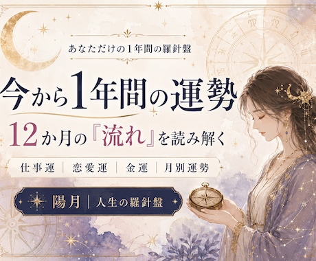 今から1年間の運気の波と転機を月別に占います 動く月・整える月・追い風の時期を12か月で詳しく鑑定 イメージ1
