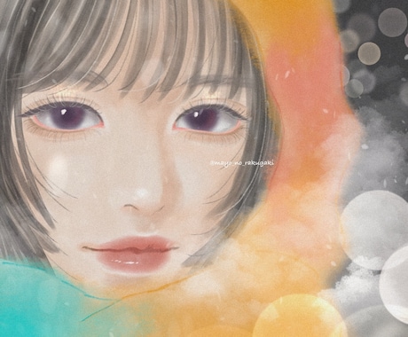 透明感のある似顔絵、イラストを制作します SNS等のアイコンにオススメ！ イメージ2