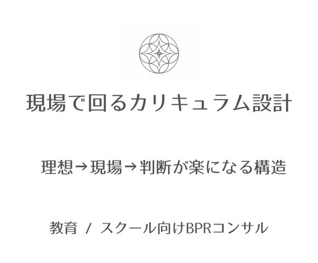 現場で回るカリキュラム設計します 理想論でなく、現場・年齢差・時間制約前提のカリキュラム設計 イメージ1