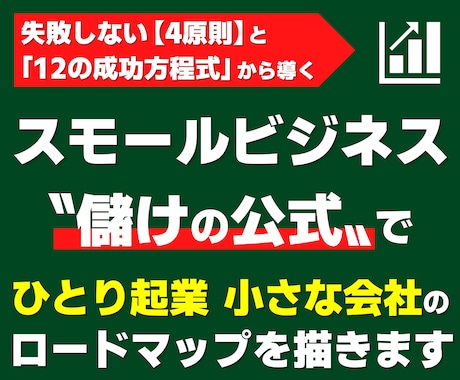 ひとり起業・小さな会社の成長ロードマップを描きます 失敗しない【4原則】と「12の成功方程式」から儲けを最適化！ イメージ1