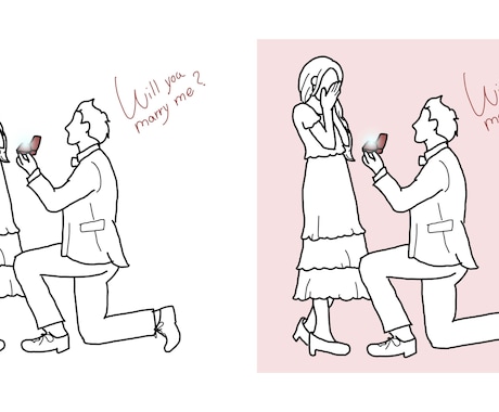 あなたの大切なお写真をやさしい線画にします 贈り物や思い出の1枚に。《モニター価格あり》 イメージ2