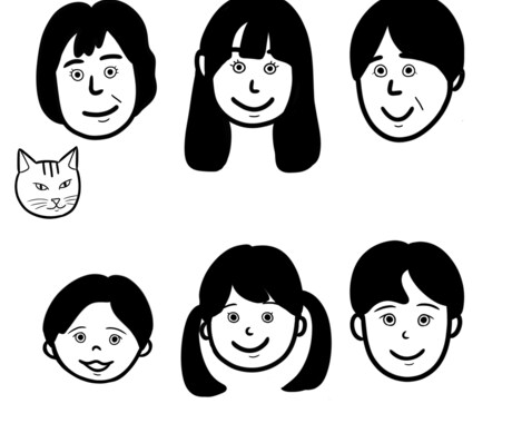 シンプルな線画の似顔絵を描きます SNSや結婚式など活用しやすいシンプルなイラストです。 イメージ2