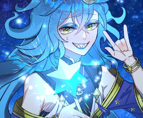 アイコンがキラキラに！映えるアイコン描きます オリキャラで目を引くアイコンにしよう。 イメージ2