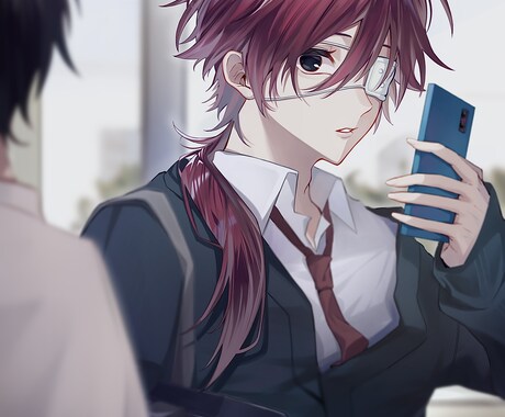 サムネ、歌ってみた、記念グッズ等イラスト制作します ☆男性イラストが得意！魅力たっぷりの男性に仕上げます☆ イメージ2