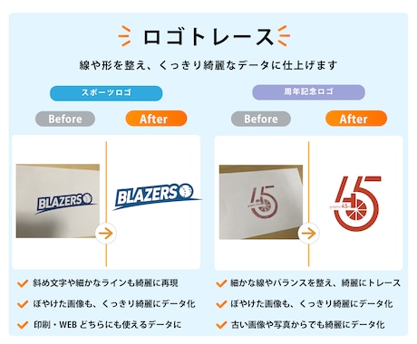 ロゴ・イラストを丁寧にAiデータ化します 線や形を整え、くっきり綺麗に仕上げます イメージ2