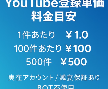 YoutubeCH登録を500件位の宣伝します 2,000円で500件前後になるよう宣伝・拡散！ イメージ2