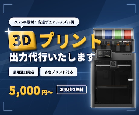 最新高速3Dプリンターでモデル出力を代行いたします イメージ1
