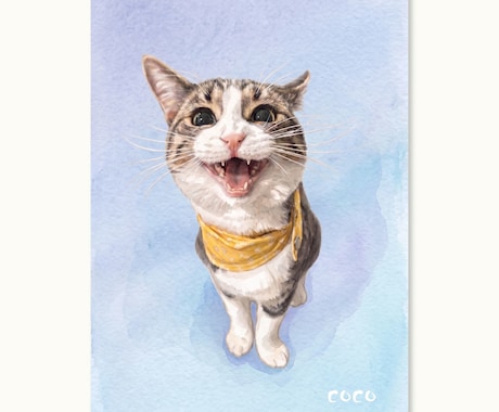 うちの子・ペットの似顔絵イラスト制作します ペットのお写真から水彩画風のイラストをお届けします イメージ2