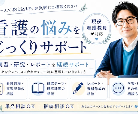 看護の悩みをじっくりサポートします 単発相談から継続相談まで対応します イメージ1