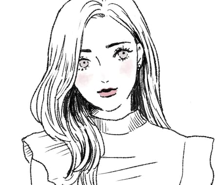 おしゃれでかわいい！ハイセンスな似顔絵描きます SNSアイコンに使いやすいおしゃれ女子・男子イラスト描きます イメージ1