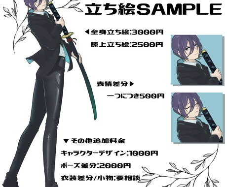 貴方の理想の立ち絵描きます 安価で全身アニメ塗り！ゲーム立ち絵を是非！ イメージ2