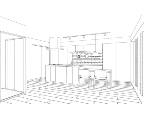 建築デザイナーがおしゃれな手書き風パース作成します BIMによる3次元データで正確な寸法・サイズ感で表現します。 イメージ2