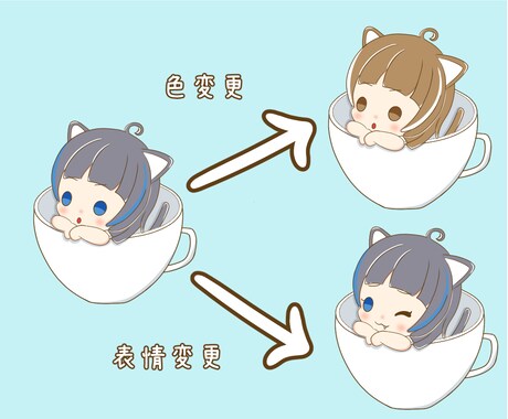 リピーター様限定！イラストお直し承ります 2点1000円〜表情やポーズ等お直し致します！ イメージ2