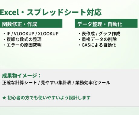 Excel関数修正します Excelの関数やGASのトラブル解決　スプレッドシートも可 イメージ2