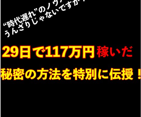 ココナラ初！29日で117万円稼いだ方法を教えます ”時代遅れ”のノウハウを買い漁る日々から抜け出しましょう イメージ1