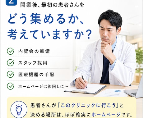 新規開業クリニック向け！ホームページ作成します スタッフでの微修正も可！月額保守費用も必要ありません イメージ2