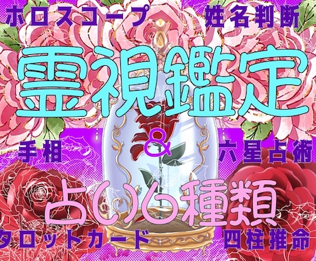 霊視鑑定込みによる6種の占いで総合的に占います ホロスコープ占星術★姓名判断★四柱推命など6種の占いと霊視 イメージ1