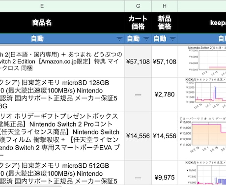 KeepaAPI Amazonの商品情報取得します マニュアル完備　Googleスプレッドシートで取得します。 イメージ1