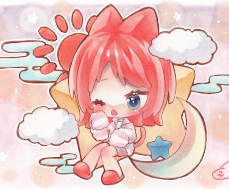 アナログでデフォルメイラスト描きます アナログ画材で手書き特有の温かさを出します！ イメージ2