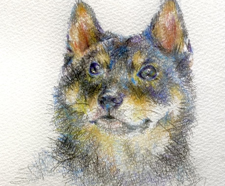 人もペットも!似顔絵描きます 人もペットも、色鮮やかな色鉛筆画で描きます。 イメージ1