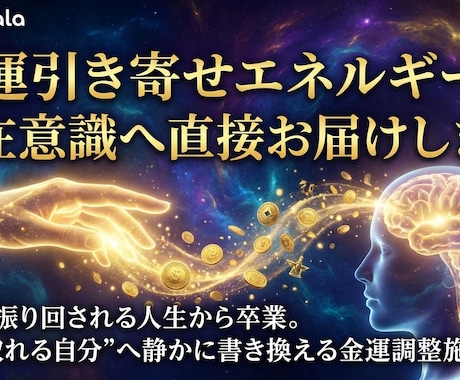 金運引き寄せエネルギーを潜在意識へ直接お届けします お金に振り回される人生から卒業。受け取れる自分へ金運調整施術 イメージ2