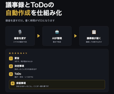 議事録とToDoの自動作成を構築します イメージ1