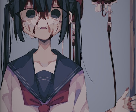 病み系動画イラスト、SNSアイコン等作成します 病み感のある仄暗いイラストを作成します イメージ2