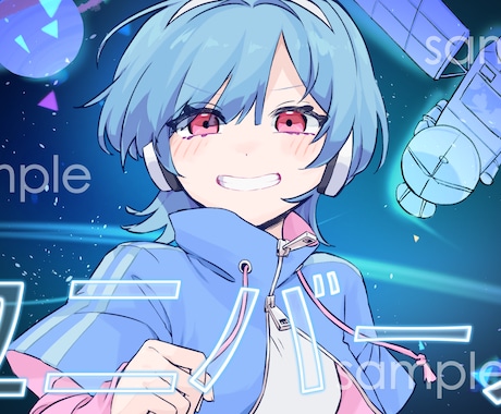 歌ってみたサムネイラストをお描きします サムネイルから自分らしさを出して行きませんか イメージ1
