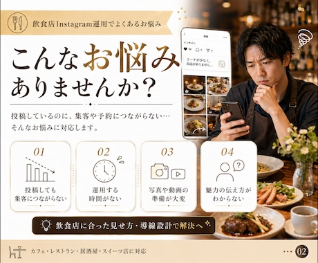 飲食業界に特化！インスタグラム運用を提供いたします 料理の魅力だけでなく、来店・予約につながる見せ方まで設計 イメージ2