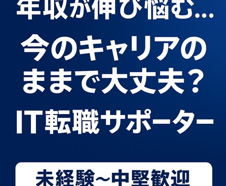 未経験〜中堅のITキャリアの壁を一緒に突破します 応募書類・面接・キャリア戦略まで、1時間で解決のヒントを イメージ1