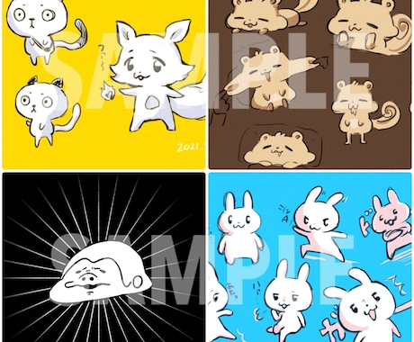 ポップで可愛いアイコンイラスト描きます 人物・動物のゆる～いイラストならおまかせください！ イメージ2