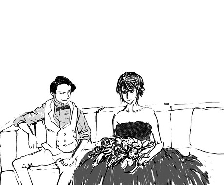 ウェディング・結婚式の似顔絵・イラストを作成します 記念に残るシーンを絵に友達へのプレゼント、スマホの壁紙などに イメージ2