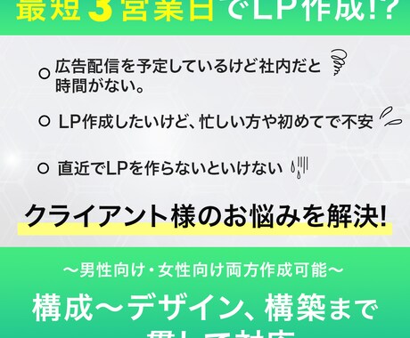 即対応・短納期でランディングページ（LP）作ります 完全オリジナルのLP制作代行します イメージ2