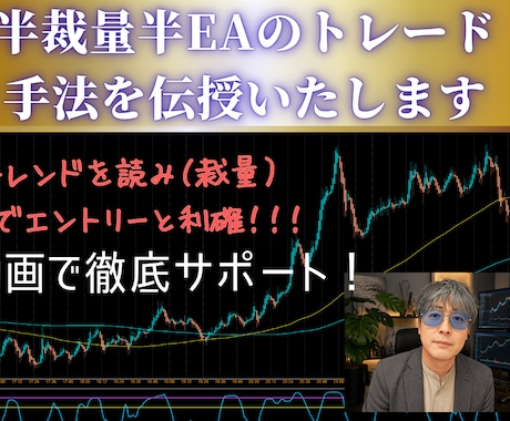 半裁量半EAのトレード手法を伝授いたします トレンドを読みEAをセットする自動売買トレードツールです イメージ1