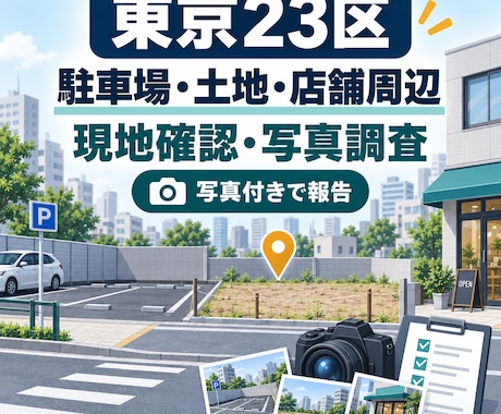 東京23区の物件・土地・周辺状況を現地確認します イメージ1