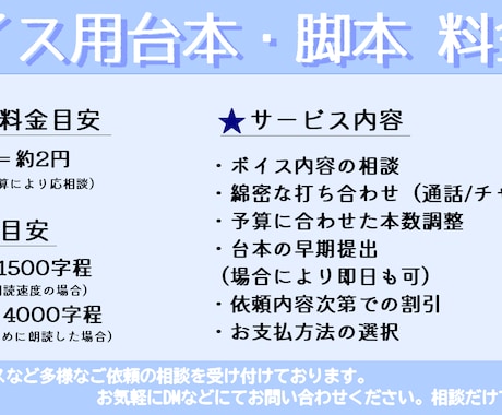 最速即日納品！ボイス用台本・脚本執筆します 朗読用、販売可のボイス台本を執筆いたします！