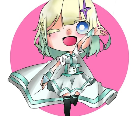 自分のアカウントのアイコンを書きます 丸い円の中の二等身ちびキャラを書きます！！ イメージ1